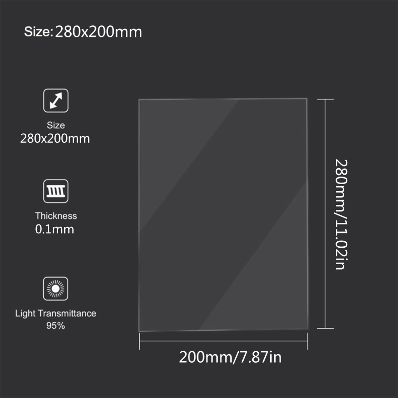 Fol 2 Gói FEP Phim phát hành 200 x 280mm SLA LCD FEP Film Sheet cho máy in 3D bằng nhựa