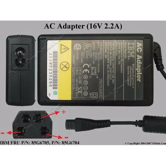 🌟CŨ ZIN🌟 Sạc Adapter nguồn IBM Thinkpad 85G6705 16V 2.2A 7.5A 20v 10v 3.38A 02K7085 4 LỖ 2 4 PIN CHÂN KÈM dây nguồn