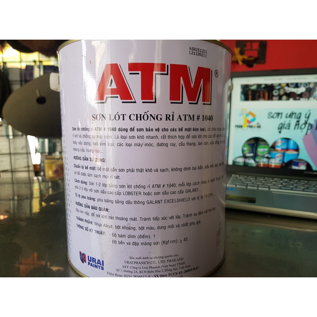 [GIÁ TỐT] SƠN LÓT CHỐNG RỈ ATM  #1040  3 LÍT