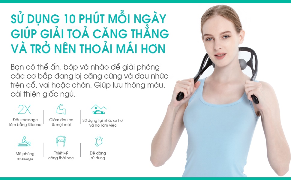 Mô tả Dụng Cụ Massage Đa Năng Cao Cấp KingTech - Hỗ Trợ Cổ, Vai, Gáy - Tiện Dụng, Nhẹ Nhàng - Chính Hãng - 5