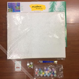 Tranh tô màu số hóa Madoca có khung 40x50cm phong cảnh Hè Tím TVN2
