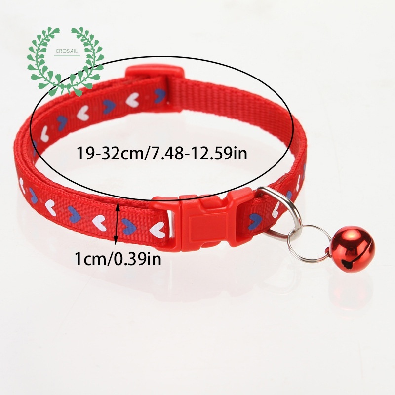 Vòng cổ thú cưng Crosail có in hình tình yêu hoạt hình và khóa Nylon có thể điều chỉnh Thích hợp cho chó và mèo