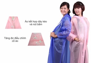 Áo Mưa Dây Kéo Trong Màu, RANDO Chính Hãng, 1 Người Mặc Bít Sườn, Nhẹ Nhàng, Thời Trang, Đi Mưa Bền Bỉ Không Thấm Nước