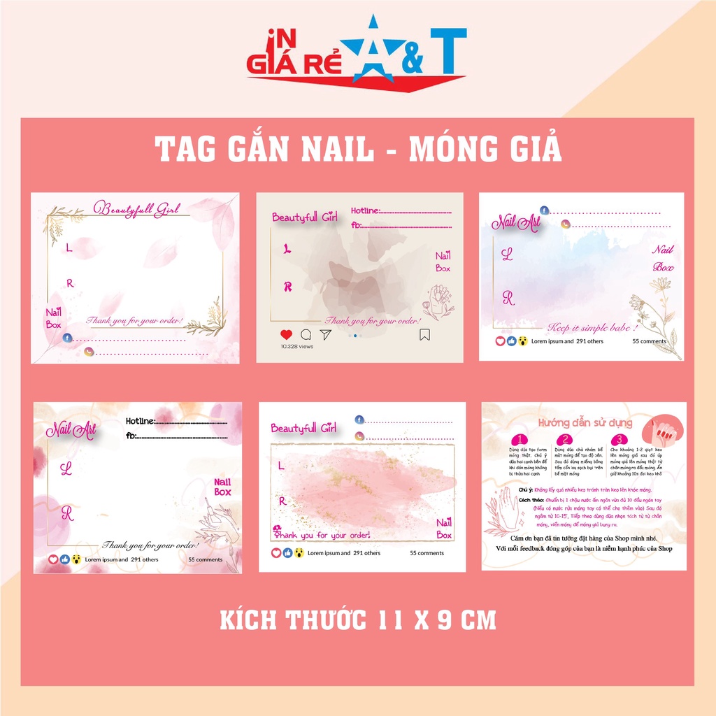 100 TAG GẮN NAILBOX, THẺ GẮN NAILBOX, NHÃN GẮN NAILBOX, BÌA GẮN NAILBOX