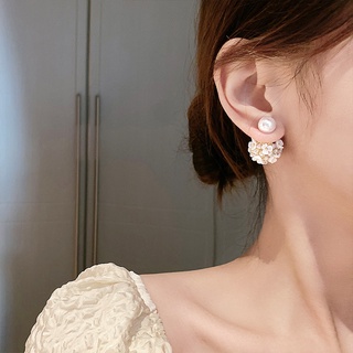 Bông Tai Hình Hoa Đính Ngọc Trai Phong Cách Thời Trang Hàn Quốc