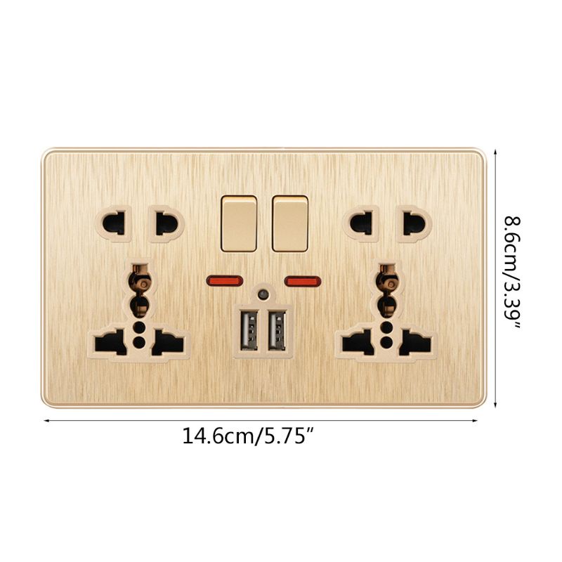 Ổ cắm điện gắn tường hai cổng USB 2.1A UK 13A đa năng chuyên dụng