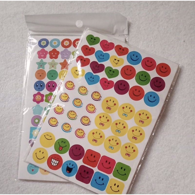 STICKER hình dán mặt cười, ngôi sao cute dễ thương khen thưởng cho bé ...