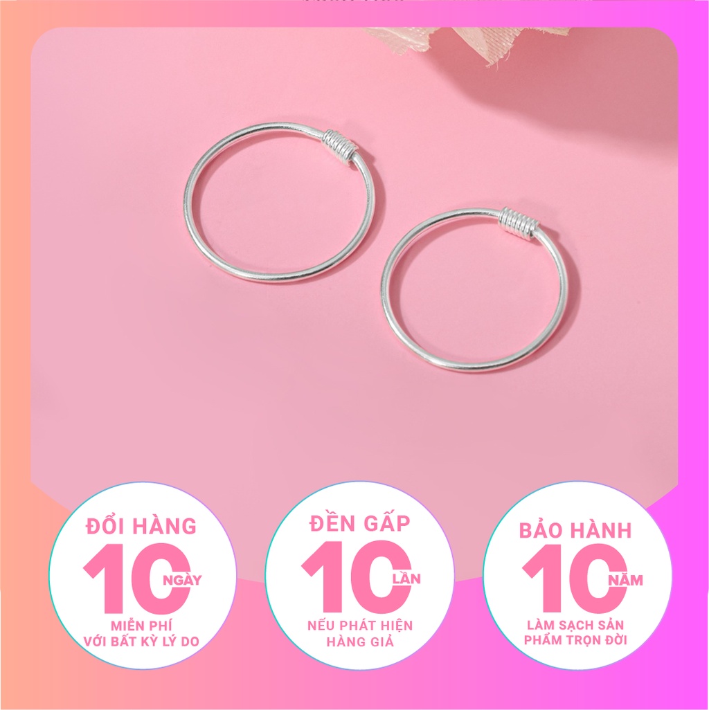 Khuyên tai bạc nữ Miêu Bạc xoắn lò xo basic