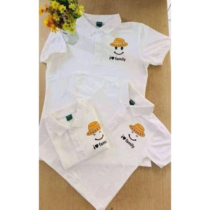 Áo thun phong nam nữ gia đình có cổ 3 4 5 đồng phục polo {Full size}- MẶT CƯỜI (hình thật)