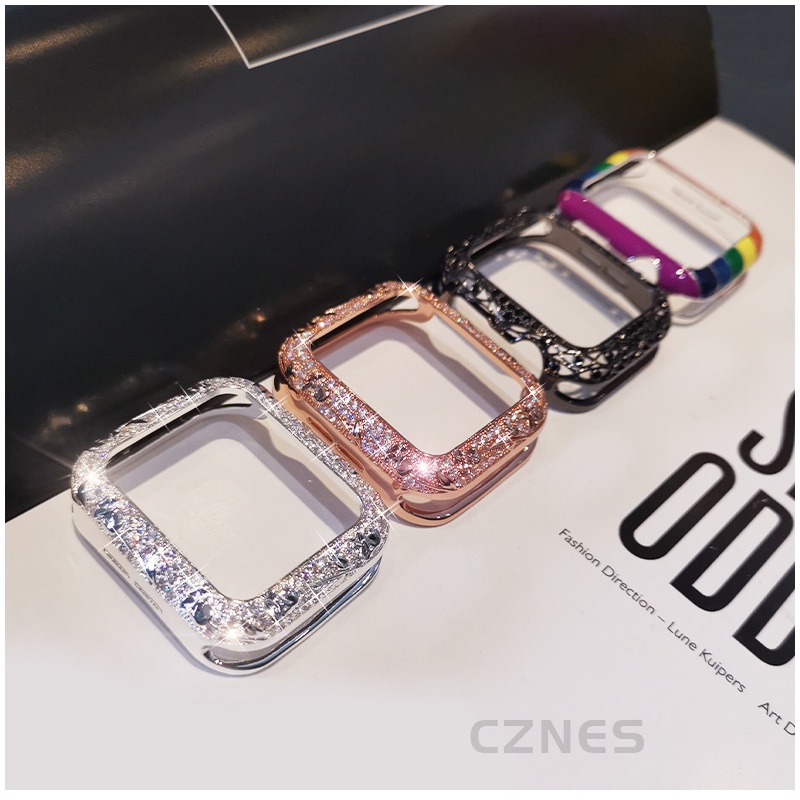 Ốp lưng hợp kim nhôm phong cách sang trọng dành cho nữ Vỏ chống sốc chống ma sát cho Apple Watch S11 SE3 S10 S9 S8 SE S7 S6 46mm 42mm 40mm 44mm 41mm 45mm Iwatch Case