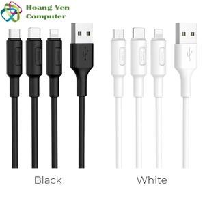 Cáp Sạc Hoco X25 3 Đầu IPhone - Micro Usb - Type C 1M - BH 6 Tháng 1 đổi 1 (MÀU SẮC NGẪU NHIÊN)