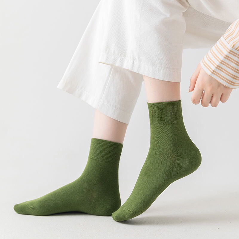 Tất cổ cao nữ nam trơn chất vải mềm dày vớ nữ nam cổ cao Unisex phong cách Hàn Quốc - Cherry Shop
