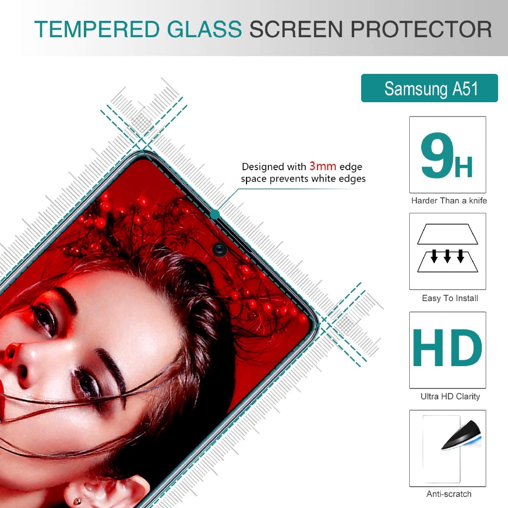 Kính cường lực bảo vệ toàn màn hình cho Samsung Galaxy ss A21s A51 A71 A31 A11 A01 Core M02 M11 M21 M31 M10 5G
