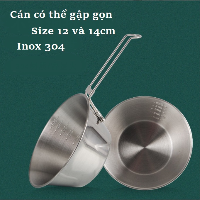 Cà mèn inox cán gấp gọn phục vụ nhu cầu phượt, du lịch dã ngoại, EDC ...