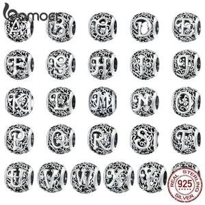Hạt charm BAMOER SCC1444 bạc 925 kiểu 26 chữ trang trí thủ công DIY