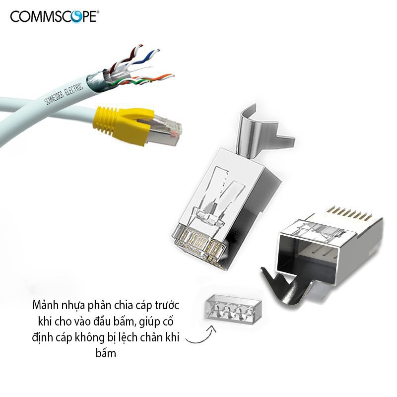 Hạt mạng Cat6A RJ45 Commscope/AMP Chống Nhiểu Support 10GB | Shopee ...