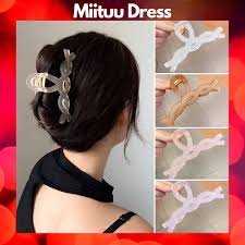 Kẹp tóc càng cua Hàn Quốc xinh Cặp tóc Xoắn trong suốt cỡ lớn nhiều màu đáng yêu