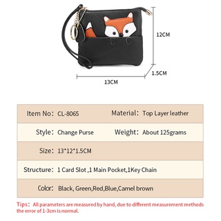 Ví Đựng Tiền Xu mini Bằng Da Siêu Mỏng Có Khóa Kéo Họa Tiết Hoạt Hình Dễ Thương Cho Nữ
