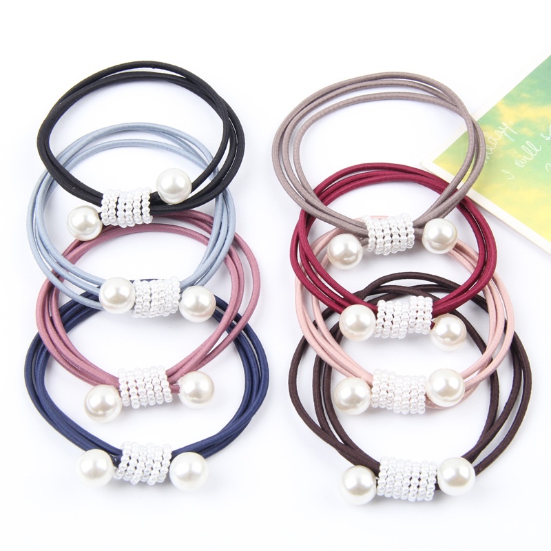 1 Dây Cột Tóc Đính Hạt Ngọc Trai Co Giãn Cao Cấp Nhiều Màu Sắc Dành Cho Nữ