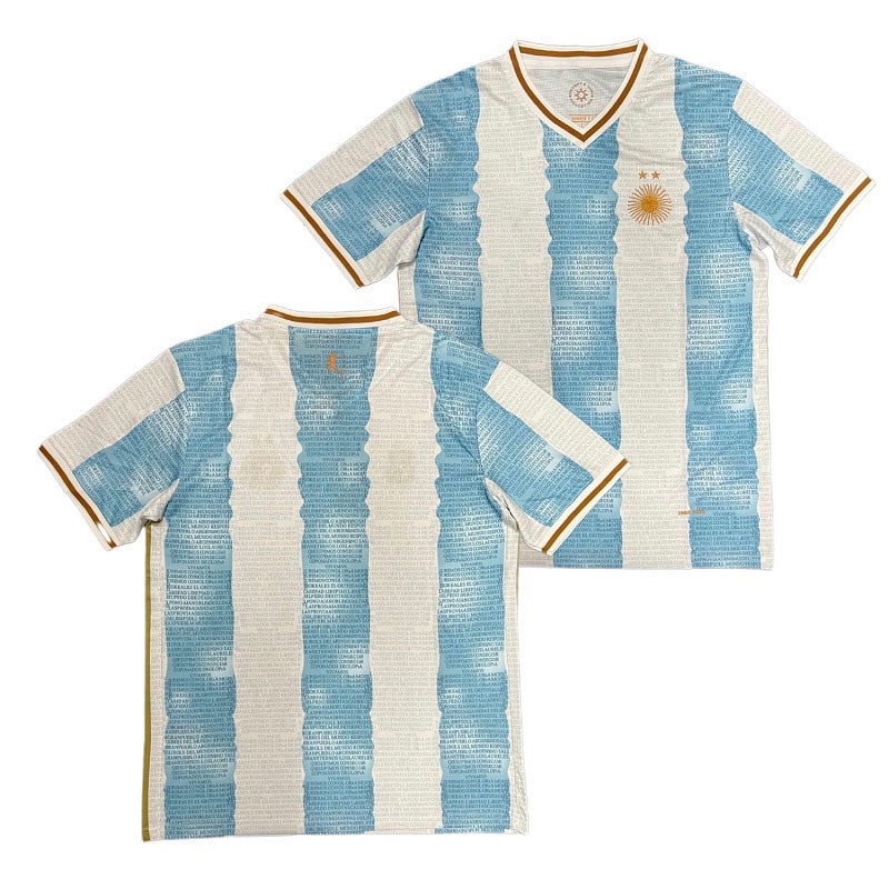 SY3 22-23 World Cup Argentina Áo bóng đá Áo thun tập luyện Mặc Messi Maradona Cổ điển Bóng đá Tee Plus size YS3