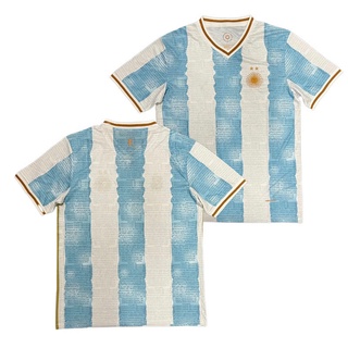 HQ2 22-23 World Cup Argentina Áo Bóng Đá Áo Tập Luyện Mặc Messi Maradona Cổ Điển Bóng Đá Tee Plus Kích Thước QH1