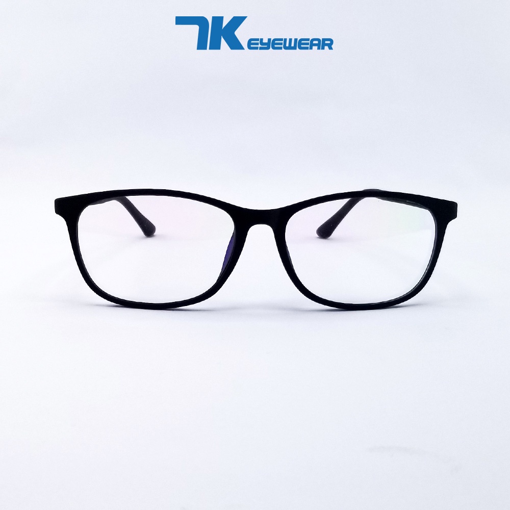 Ảnh Gọng kính cận nam nữ mắt chữ nhật màu đen nhựa dẻo 7K0873 tròng kính 0 độ giả cận chống ánh sáng xanh, tia UV 4