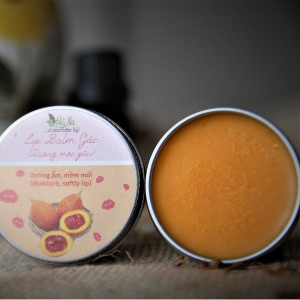 Dưỡng Môi Lip balm Gấc 15 gr - Tinh Dầu Hà Na - Dưỡng Ẩm Mềm Môi - Giảm thâm môi