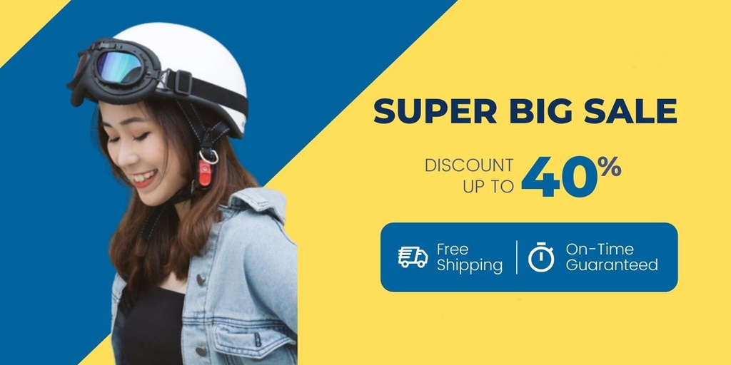 Mô tả Nón bảo hiểm nửa đầu SUNDY HP-01K có kính an toàn, nhiều màu thời trang, cá tính, Freesize (vòng đầu 55-59cm) - 1
