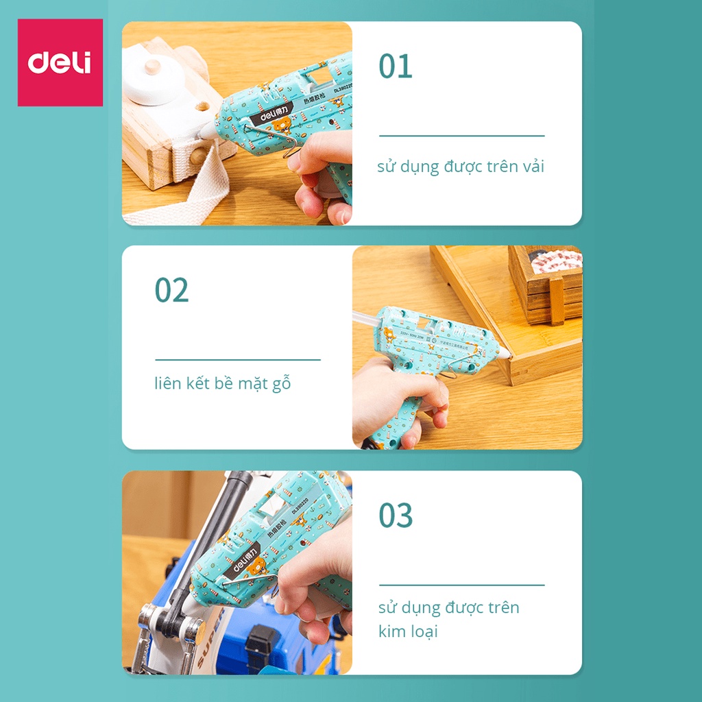 Hộp 55 cây keo nến Deli - Nhiều màu sắc lấp lánh, phù hợp làm đồ thủ công DIY, trang trí sản phẩm - DL390055