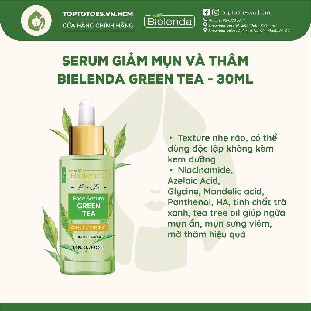 Serum Bielenda Green Tea kiềm giảm mụn và thâm 15ml/30ml | Việt Nam