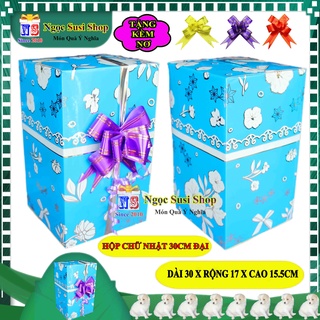 [BAO ĐẸP] HỘP QUÀ CHỮ NHẬT GIẤY KIẾNG SIZE ĐẠI 30CM + TẶNG KÈM NƠ 3CM - HỘP GÓI QUÀ GIẤY KIẾNG QUÁ ĐẸP