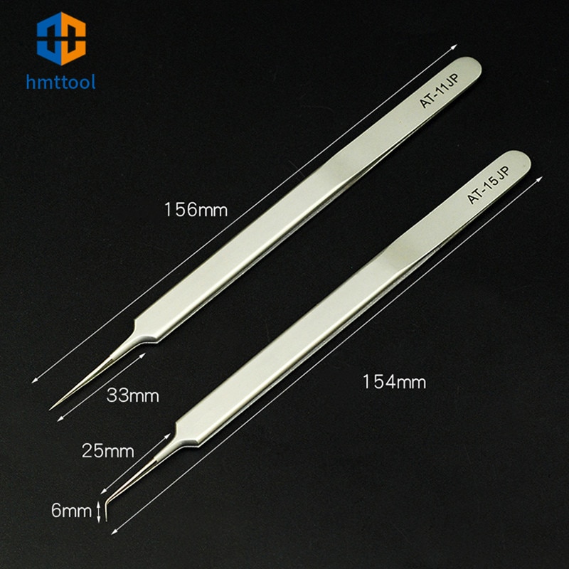 Thép không gỉ chính xác AT-11JP thẳng AT-15JP Bộ nhíp đường bay siêu mỏng cong cho dụng cụ sửa chữa điện thoại công nghiệp
