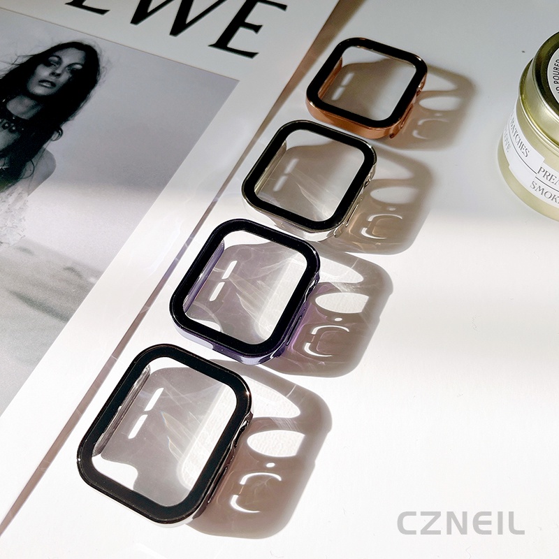 Vỏ bọc chống nước toàn diện tích hợp màng cường lực chống trầy xước cho Apple Watch SE3 S11 SE S10 S9 S8 SE S7 S6 S5 46mm 45mm 44mm 41mm 42mm 40mm Vỏ Iwatch