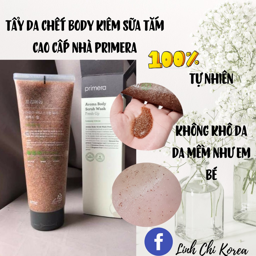 [PRIMERA] Sữa tắm tẩy da chết Primera Aroma Body Scrub Wash 230ml
