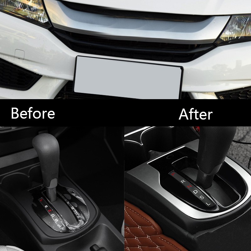 ABS Chrome Xe Điều Khiển Trung Tâm Bánh Răng Dịch Chuyển Hộp Cần Số Bảng Điều Khiển Bao Viền Nội Thất Ô Tô Cho Xe Honda City 2014-2019