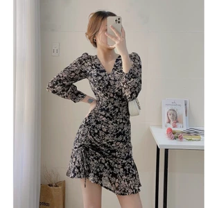 ĐẦM HOA RÚT ĐÙI - ĐẦM HOA TAY DÀI - ĐẦM NHÚN ĐÙI - MÈO INDA HOUSE