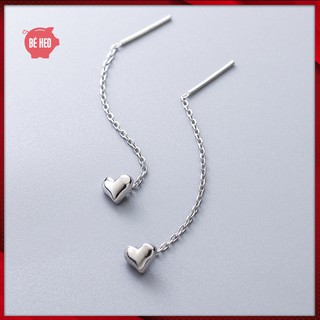 Bông tai titan dài trái tim tua rua - Trang sức Bé Heo BHBT469