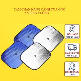 Tấm chắn nắng cánh cửa kính sườn Ô Tô, Tấm che nắng oto xốp Vuông 2 màu xanh- bạc dày dặn