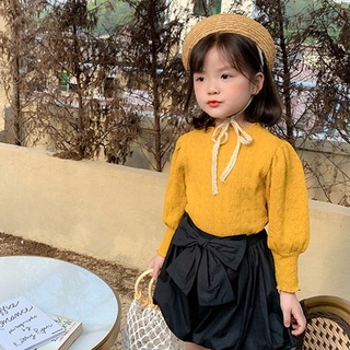 [sẵn] Áo thu đông tay bồng cổ bèo cực xinh cho bé yêu A002