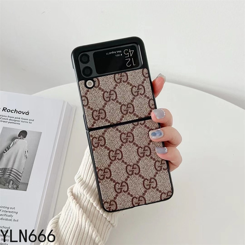 Ốp điện thoại gập cổ điển cổ điển cho Samsung Galaxy Z Flip 1 2 3 4 5 6 7 7FE Vỏ da PU sang trọng cho Z Flip6 Z Flip7 Vỏ bảo vệ chống móc