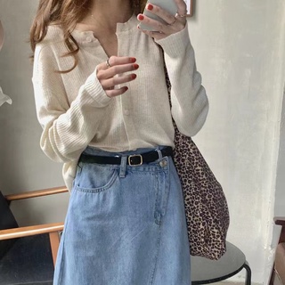 Áo Cardigan Dệt Kim Tay Dài Dáng Ôm Hở Trước Phong Cách Thời Trang Hàn Quốc Dành Cho Nữ