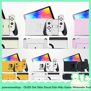 [Sẵn VN - Hỏa Tốc] OLED Set Skin Decal DIY Dán Trang Trí Máy Game Nintendo Switch OLED Phong Cách Đơn Sắc Simple Color