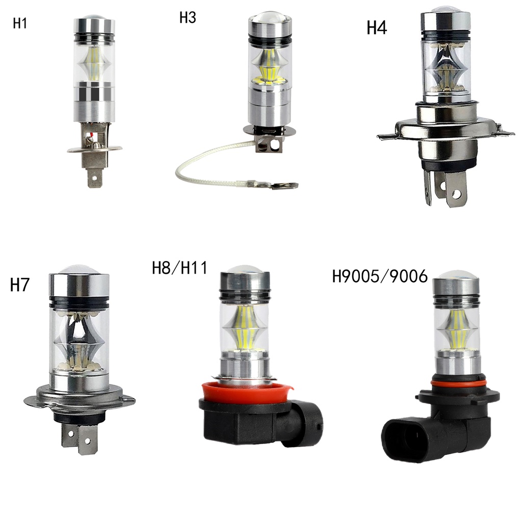 < areuz > 100W H1 H3 H4 H7 H8 H11 H9005 H9006 Đèn LED siêu sáng 20SMD Xe chạy ban ngày Lái xe Đèn sương mù