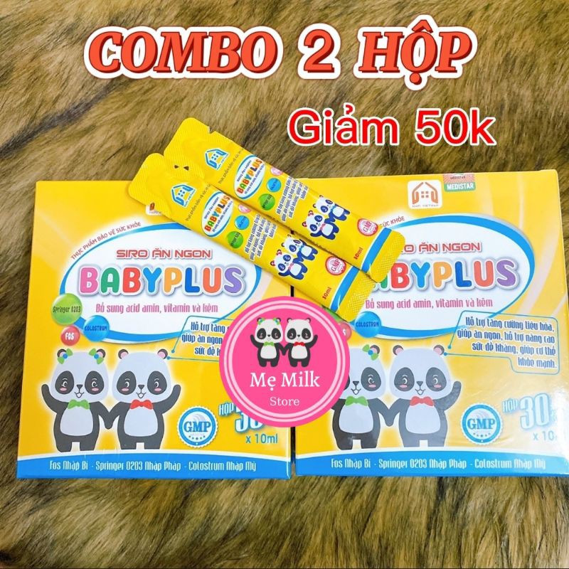 BABYPLUS Combo 2 Hộp Siro Ăn Ngon Baby Plus (Giá Sỉ) Giúp Bé Ăn Ngon, Ngủ Ngon, Tăng Cân Tự Nhiên