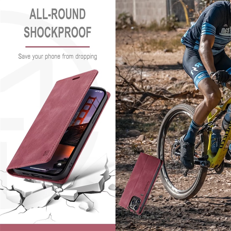 Dành Cho iphone 6 6s 7 8 Plus X XS XR 11 Pro Max SE 2 3 2020 2022 Vintage Flip Cover Mờ Khe Cắm Thẻ Ví Da