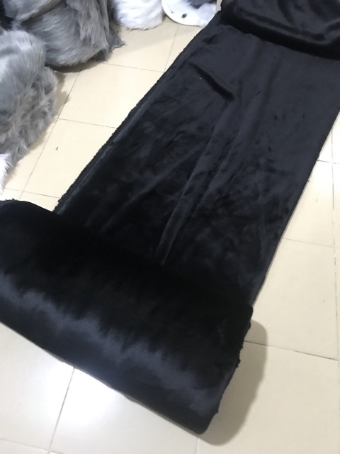 Thảm lông màu đen lông ngắn , thảm lông mịn , thảm lông trải tủ điện thoại , thảm lông may áo lông