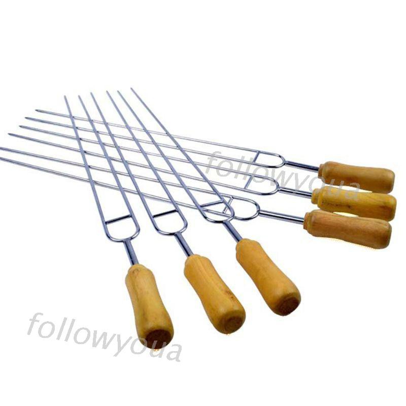 Set 6 xiên nướng BBQ hình chữ U bằng thép không gỉ tiện dụng