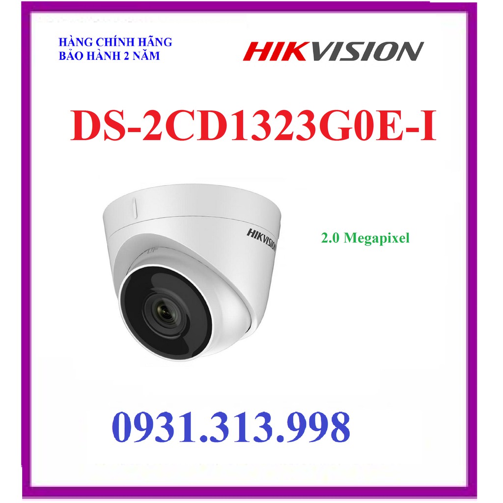 Camera IP Dome 2.0 Megapixel HIKVISION DS-2CD1323G0E-I(L) | Shopee Việt Nam