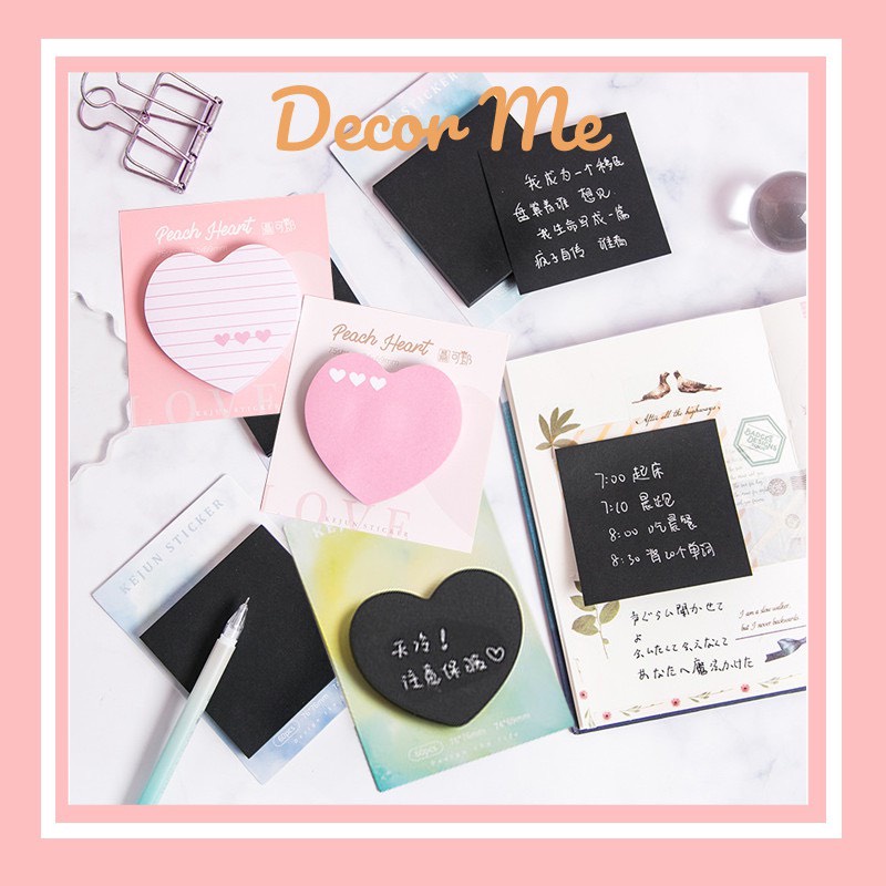 Giấy Note Ghi Chú Sticky Note Cao Cấp hình trái tim cute dễ thương ...