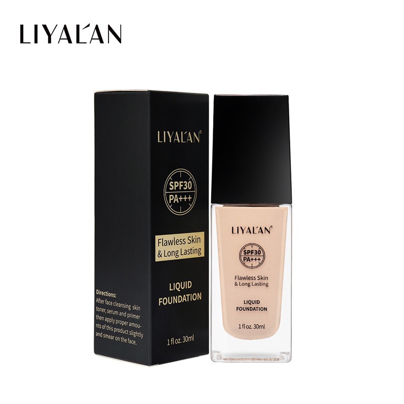 Ảnh Kem nền LIYALAN dạng lỏng với chỉ số spf30 kiểm soát dầu lâu trôi chống thấm nước trang điểm tự nhiên 30ml 1